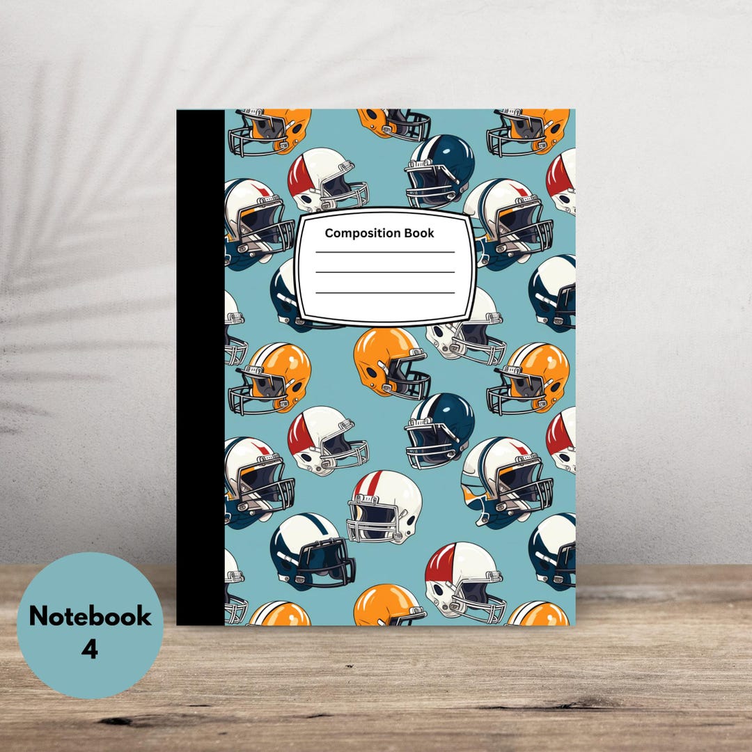 Football Themed Composition Notebook, Back to School - Etsy