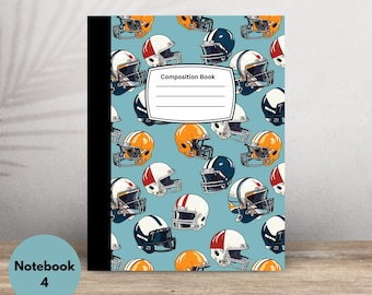 Football Themed Composition Notebook, Back to School