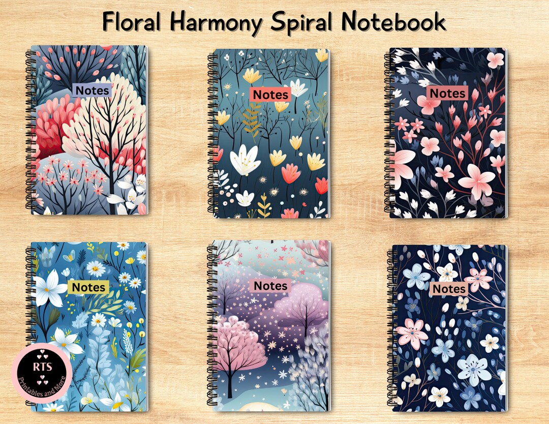 Handmade Floral Spiral Journal, Pastel Colors, Cute Spring Gift ...