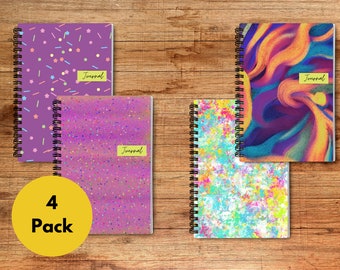 Vibrant 4-Pack Spiral Notebooks
