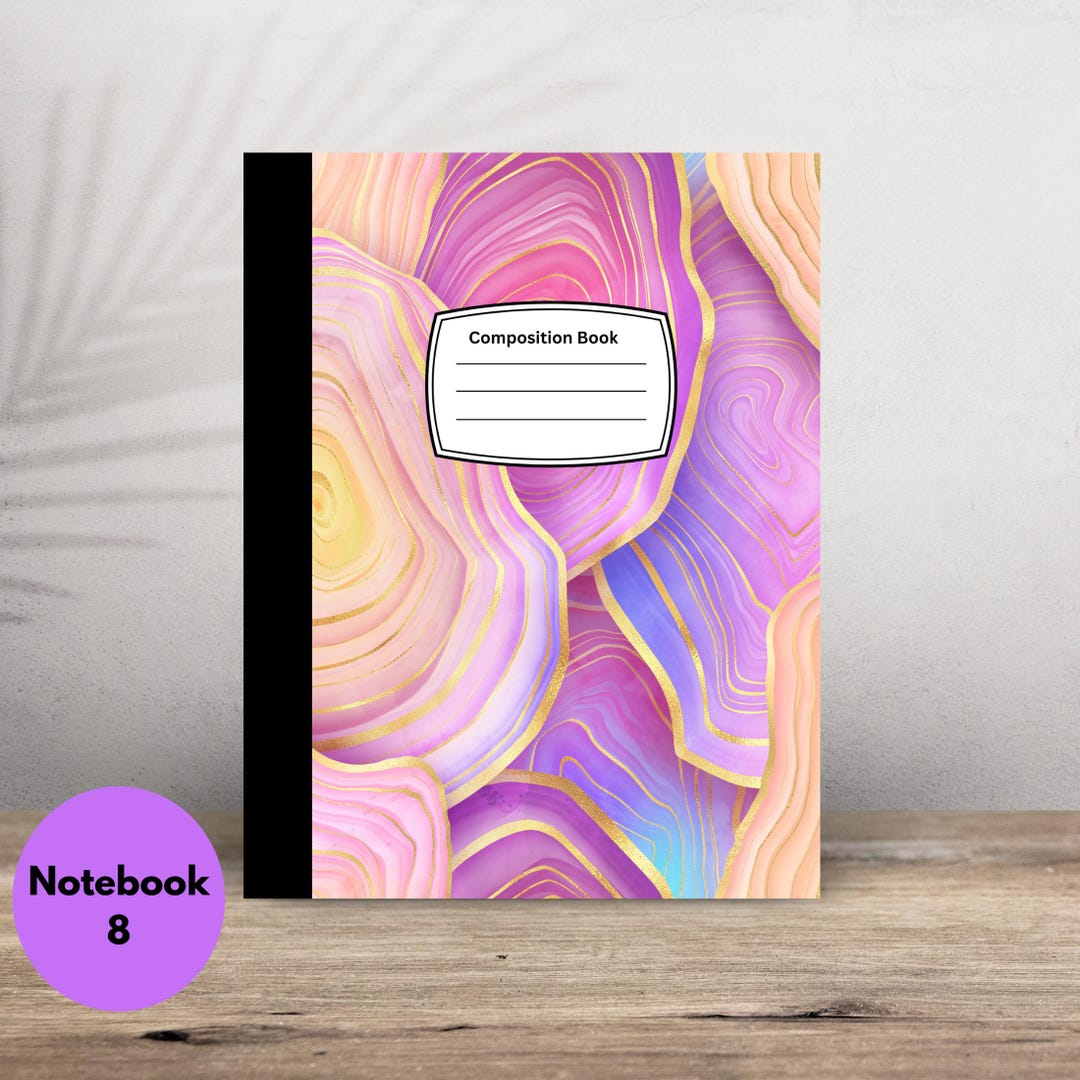 Pink Watercolor Composition Notebook Back to School Wide or College ...