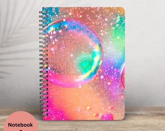 Neon Bubbles Spiral Notebook, Back to School gift, Bold Colors Notebook