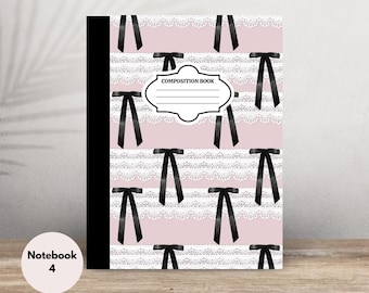 Paris Fashion Composition Notebook: Bicycle & Butterfly Design