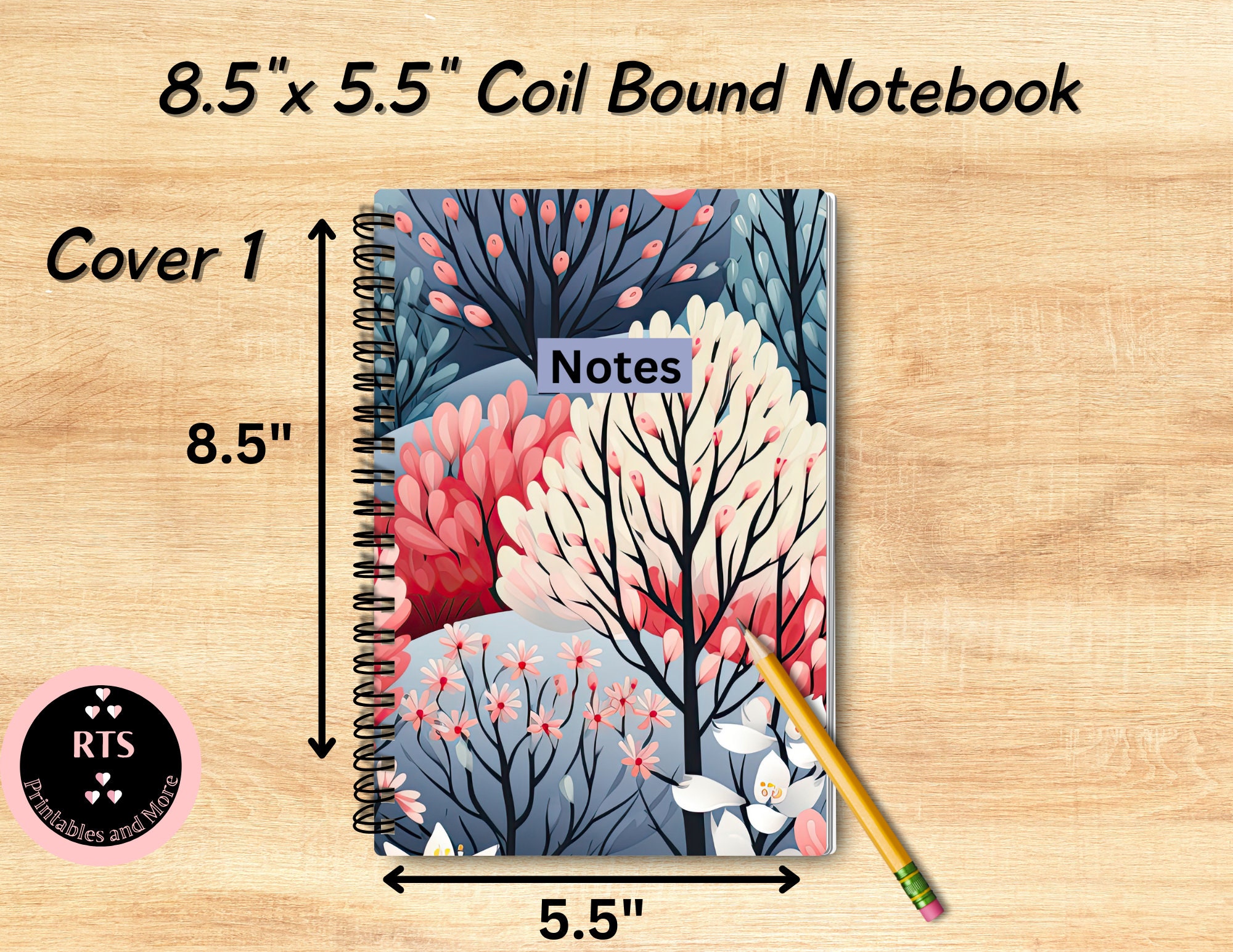 Handmade Floral Spiral Journal, Pastel Colors, Cute Spring Gift ...