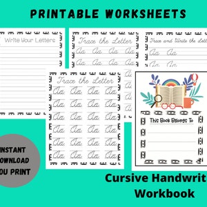 105+ Pages Letter Tracing, Printable Cursive Handwriting Worksheets for Kids