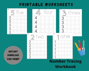 1-100 Number tracing preschool worksheet printable, worksheet activity pages for kids, learning numbers, handwriting practice, homeschool