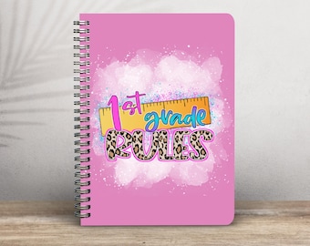 Pre k through Fifth Grade Rules Sublimation Designs, back to school spiral notebook