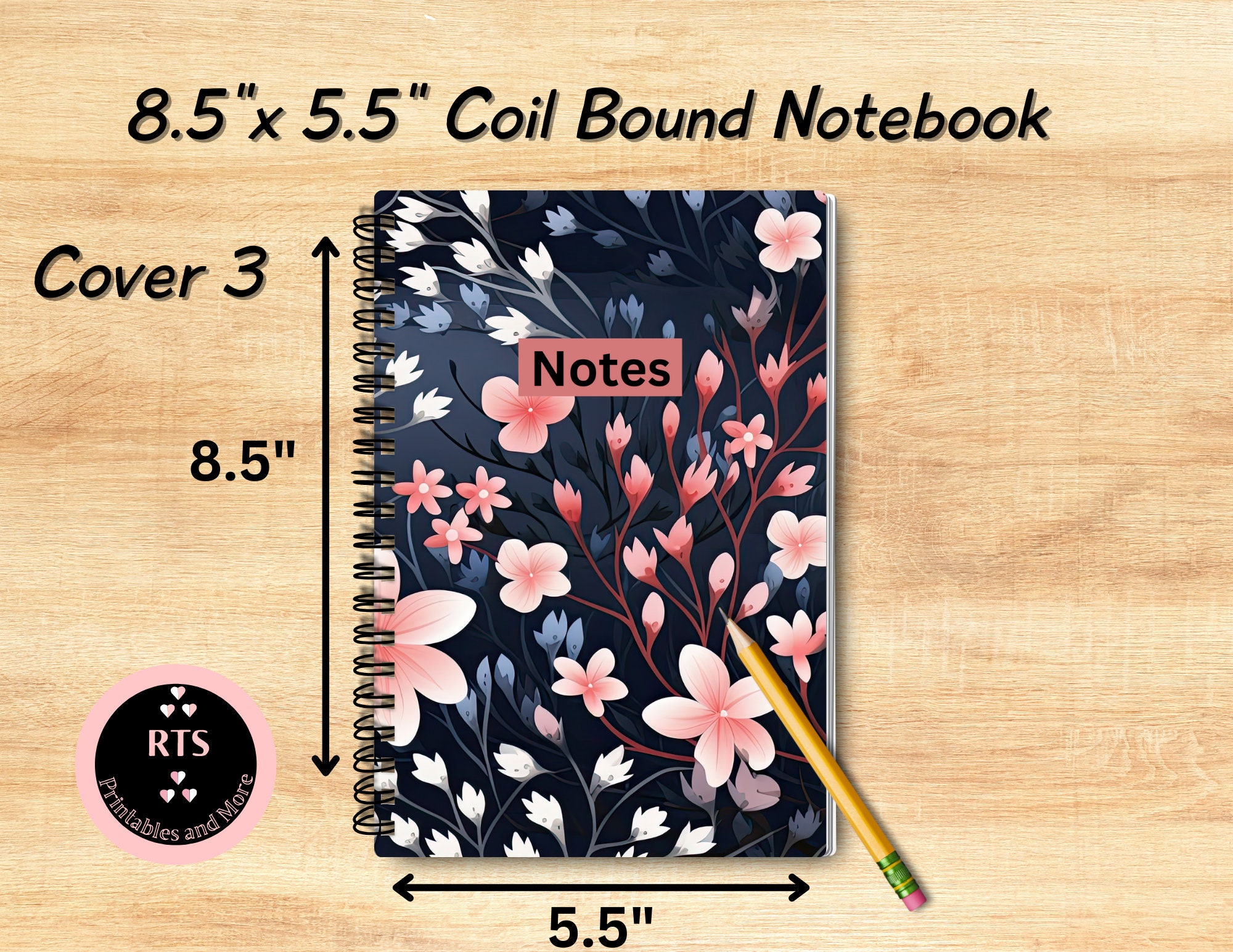 Handmade Floral Spiral Journal, Pastel Colors, Cute Spring Gift ...