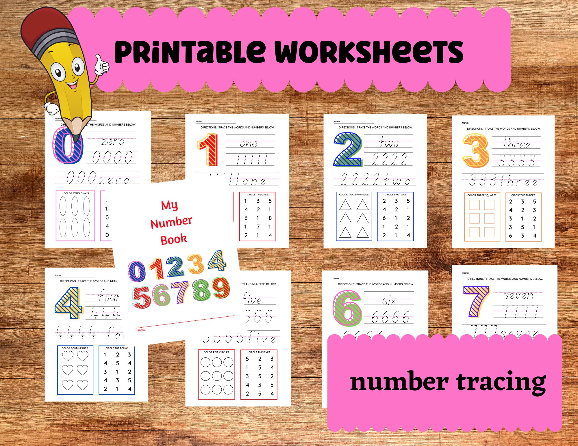Number tracing 0-9 worksheets pdf, traceable numbers, preschool worksheets counting practice, Math Preschoolers Kindergarten Homeschool