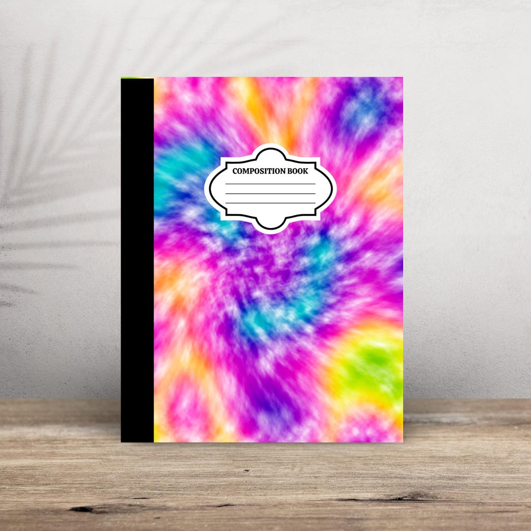 Back to School Purple Tie Dye Wide or College Ruled Composition ...