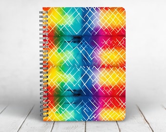 Tie Dye Spiral Notebook: Groovy Rainbow Vibes, Back to School