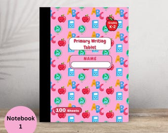 Primary Writing Notebook | ABC Apple Cover, Handwriting Practice