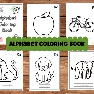 Alphabet Colouring Book, Preschool worksheets, ABC coloring Book for Preschoolers, Kindergarten Book, Homeschool Printable, Digital Download