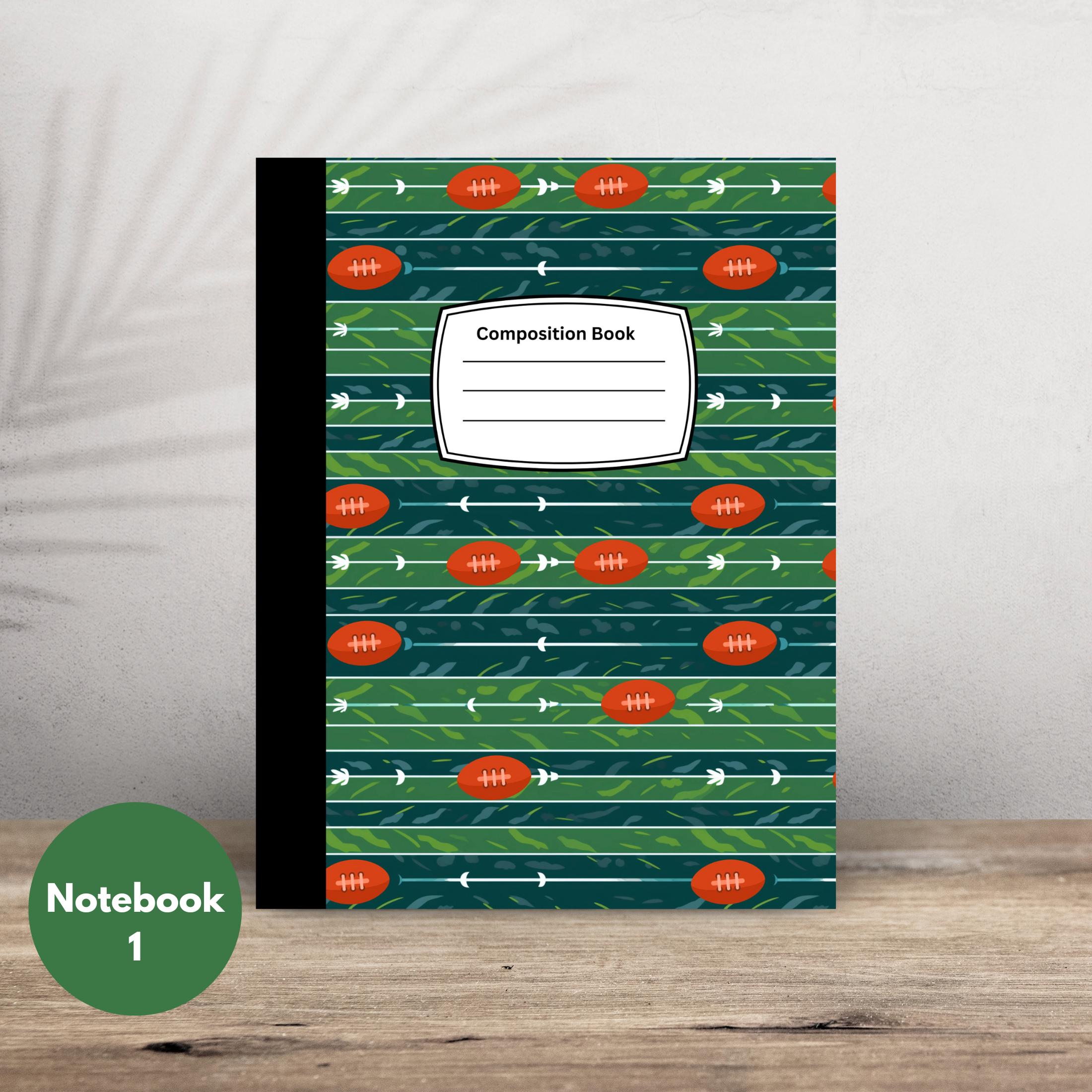 Football Themed Composition Notebook, Back to School - Etsy