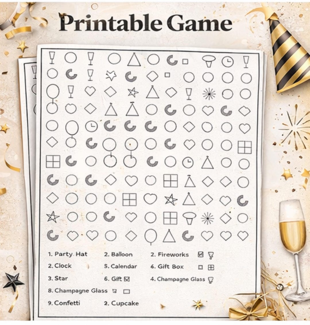 New Year Party Game Printable | Count & Call Game | Custom Phone Number ...