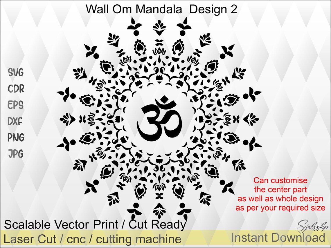 Om Aum Mandala Design 2 for Your Temple Background, Backlit Design for