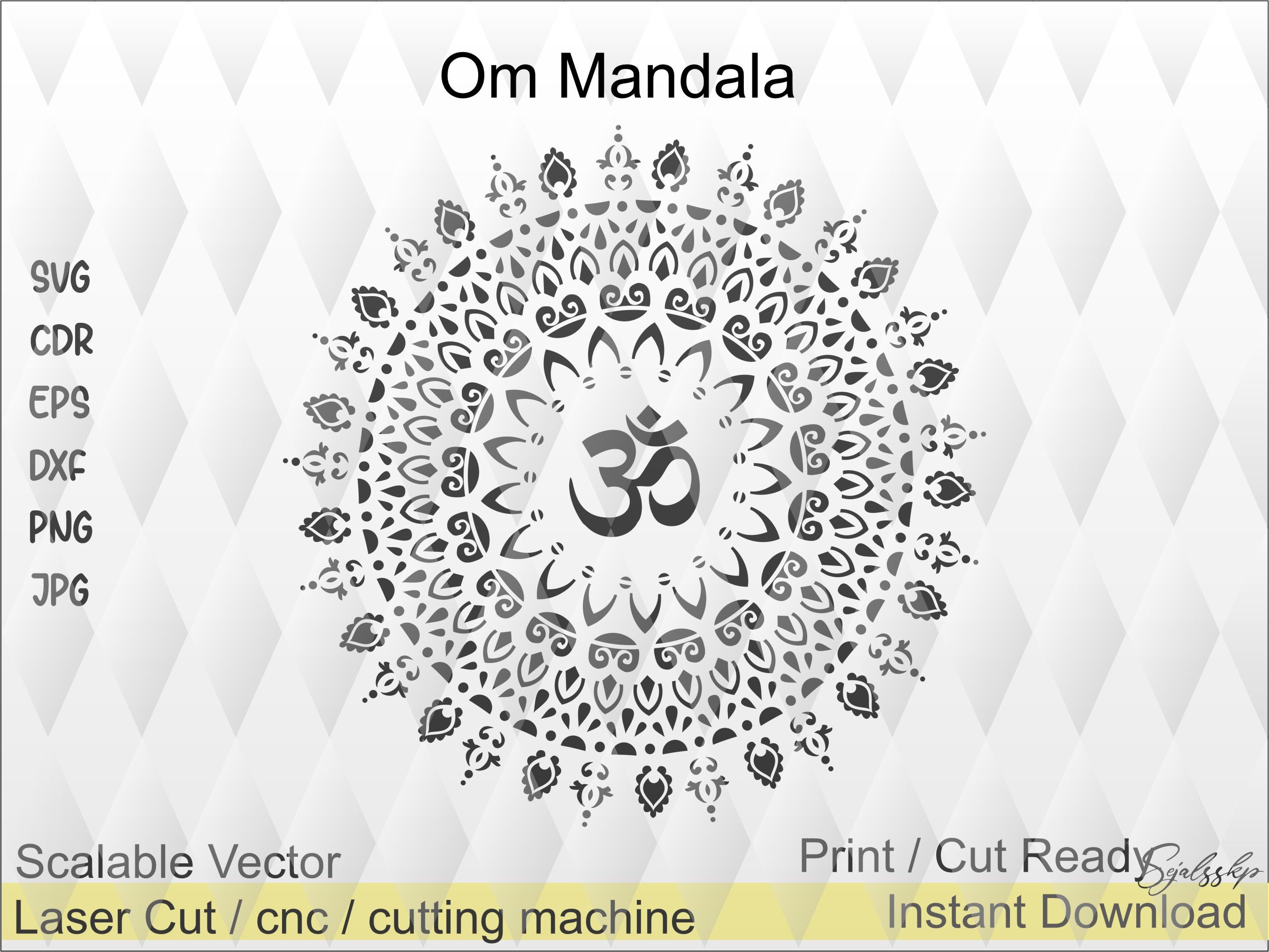 Om Aum Mandala Design for Your Temple Background Print or Cut Etsy