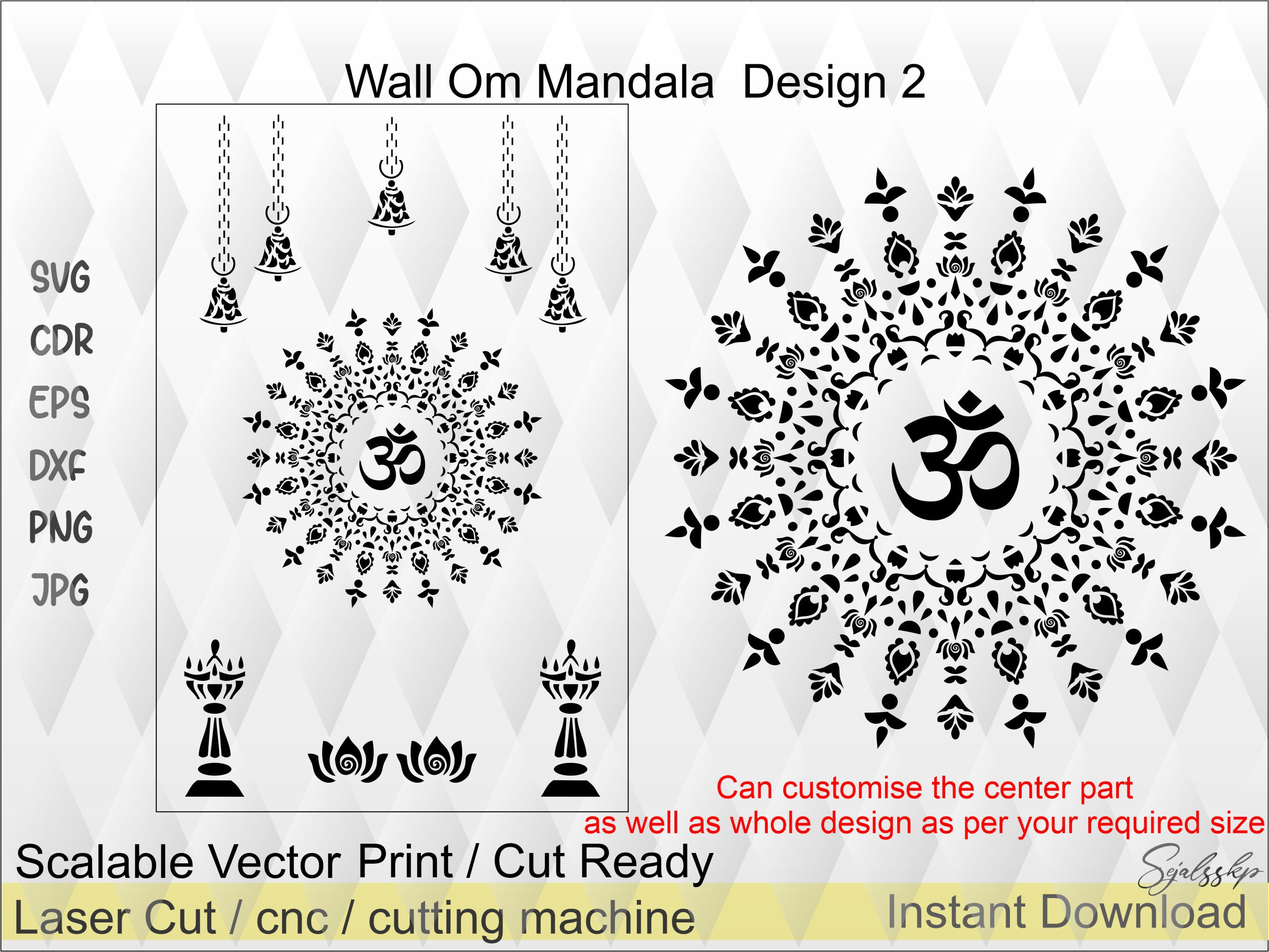 Om Aum Mandala Design 2 for Your Temple Background, Backlit Design for