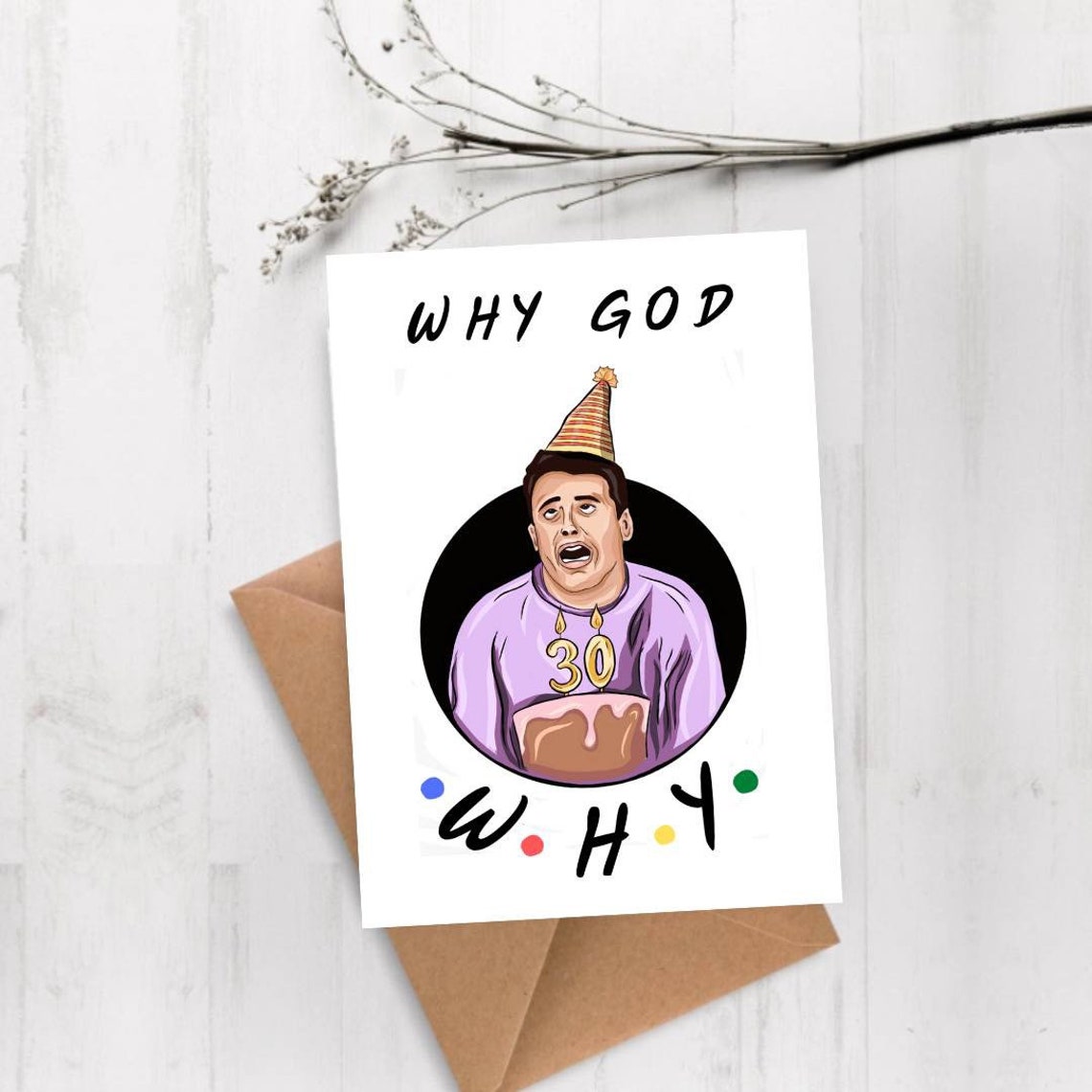 Friends Joey Birthday Card Funny Birthday Card Greeting Etsy