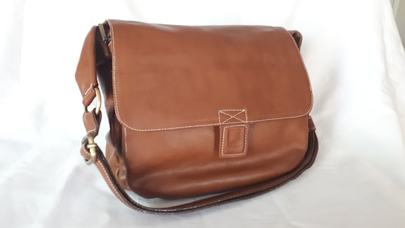 Vintage handbag, Avorio Italian leather, crossbod… - image 2