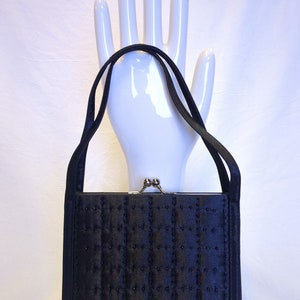 Vintage Leather Handbag Dissona Italy Black Luxurious Leather Shoulder Bag Retro Handbag