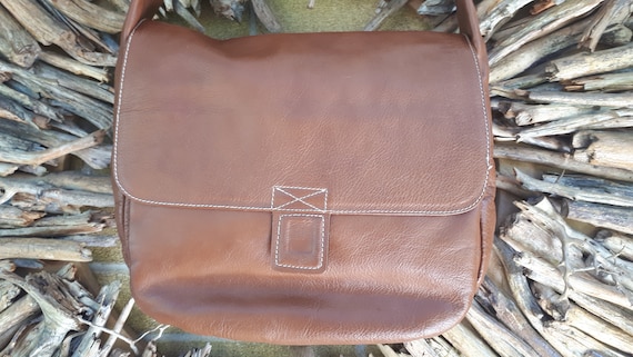 Vintage handbag, Avorio Italian leather, crossbod… - image 9