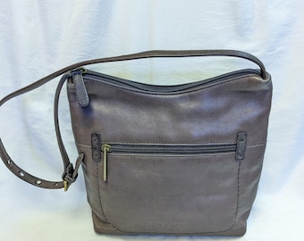 Vintage handbag stone mountain brown leather small shoulder bag