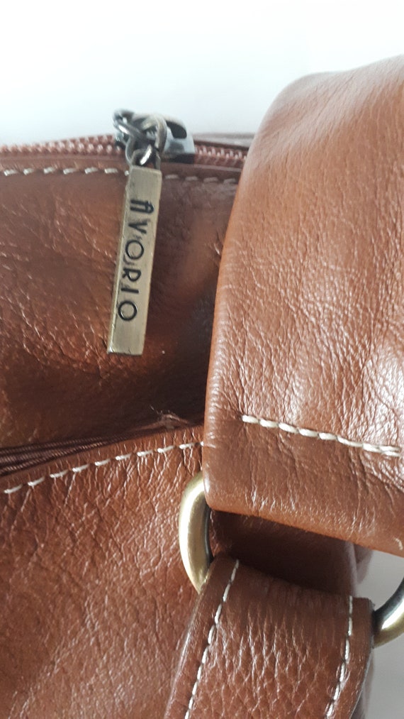 Vintage handbag, Avorio Italian leather, crossbod… - image 6