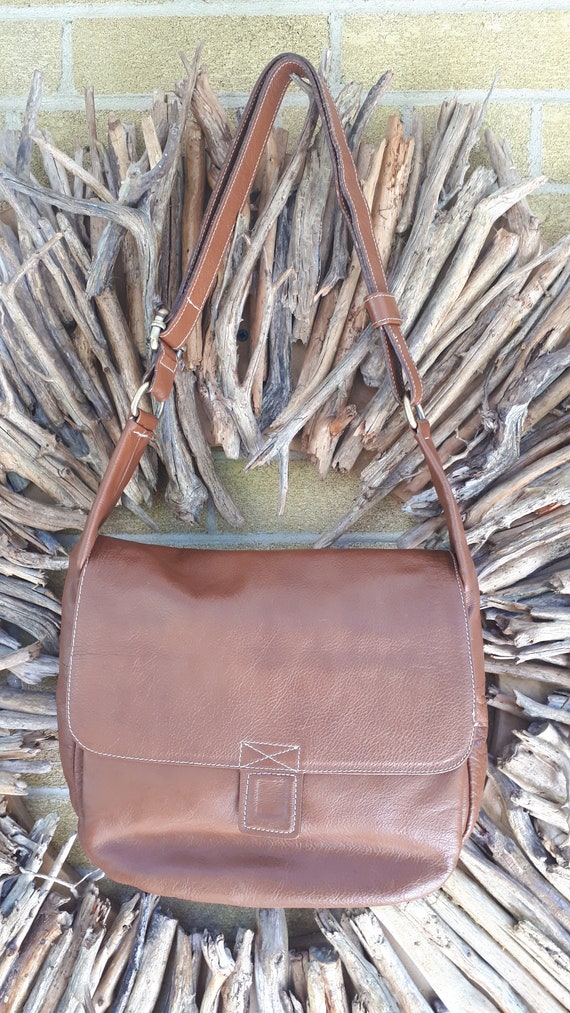 Vintage handbag, Avorio Italian leather, crossbod… - image 8