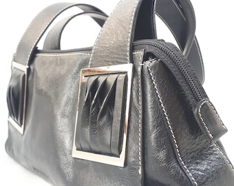 Dissona Italian Designer Gray Leather Bag – FABULUX