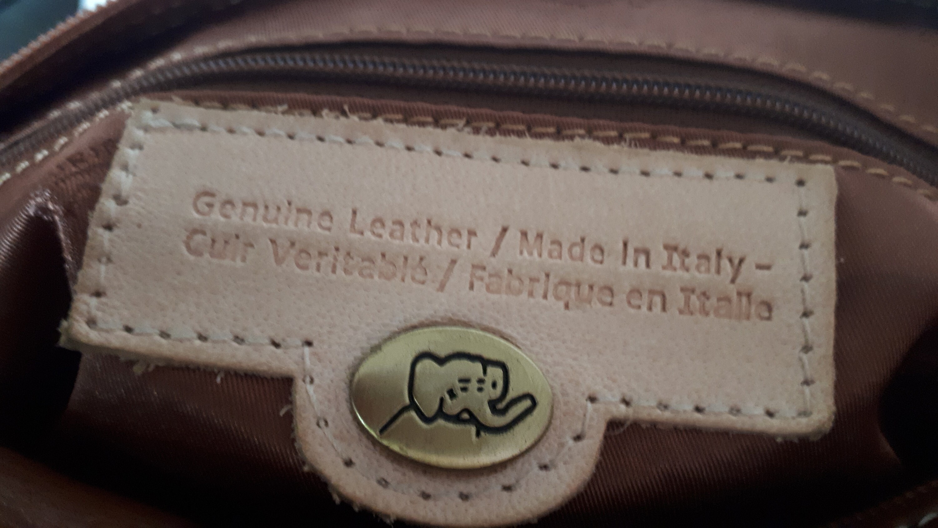 Vera Pelle Avorio RED Crossbody Bag Elephant Genuine Leather ITALY