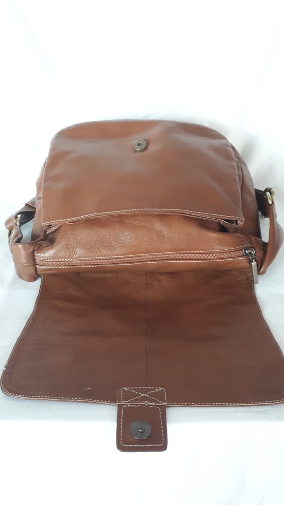 Vintage handbag, Avorio Italian leather, crossbod… - image 4