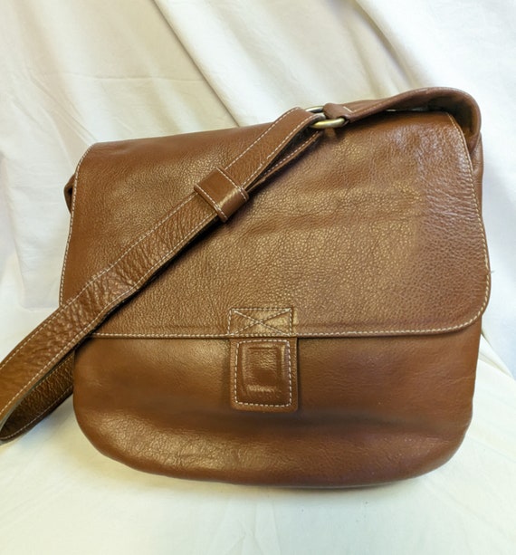 Vintage handbag, Avorio Italian leather, crossbod… - image 10