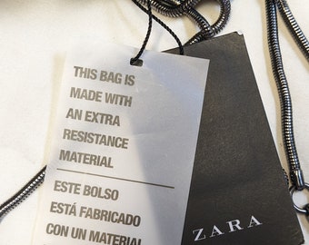 Bolso de noche vintage de mujer Zara, estilo cubo con asa de