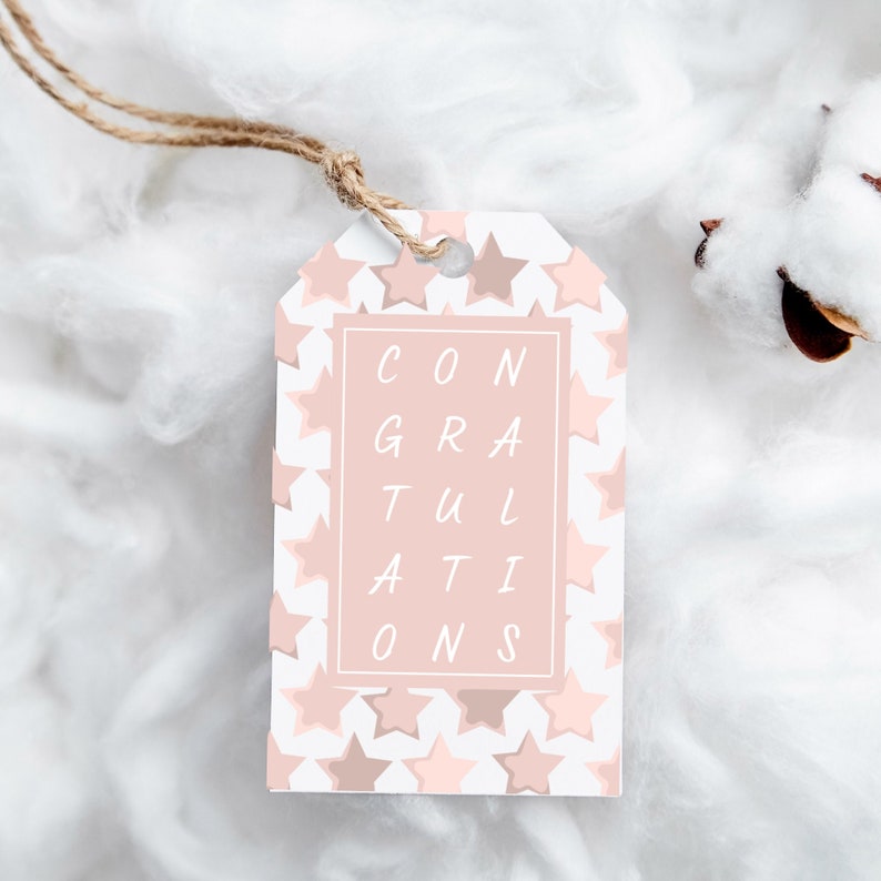 Congratulations Gift Tag, Printable PDF Download, Instant Download ...