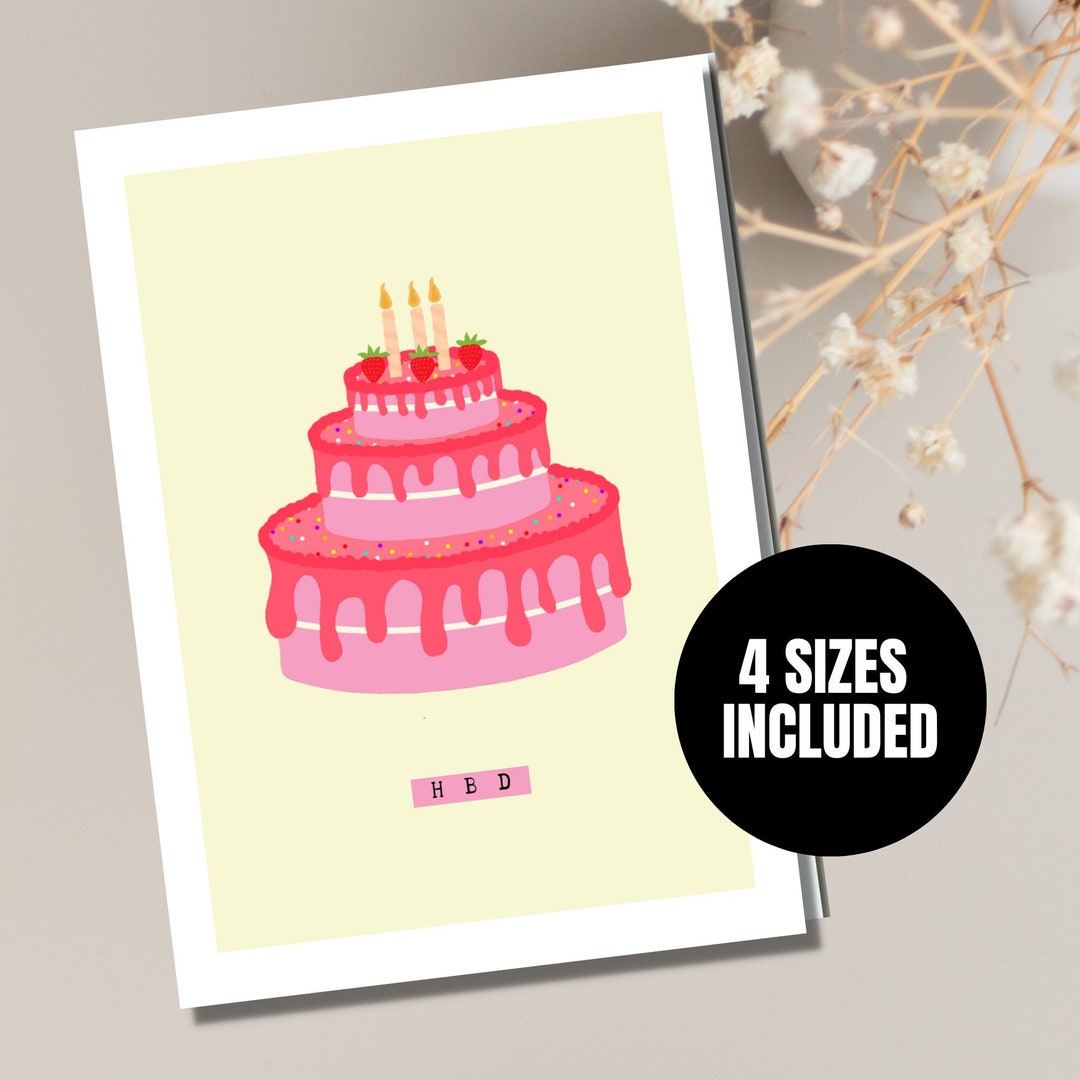 Printable Birthday Card, Happy Birthday, PDF, Instant Download, 5x7 ...