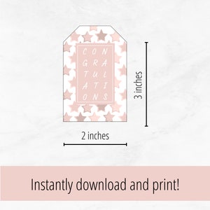 Congratulations Gift Tag, Printable PDF Download, Instant Download ...