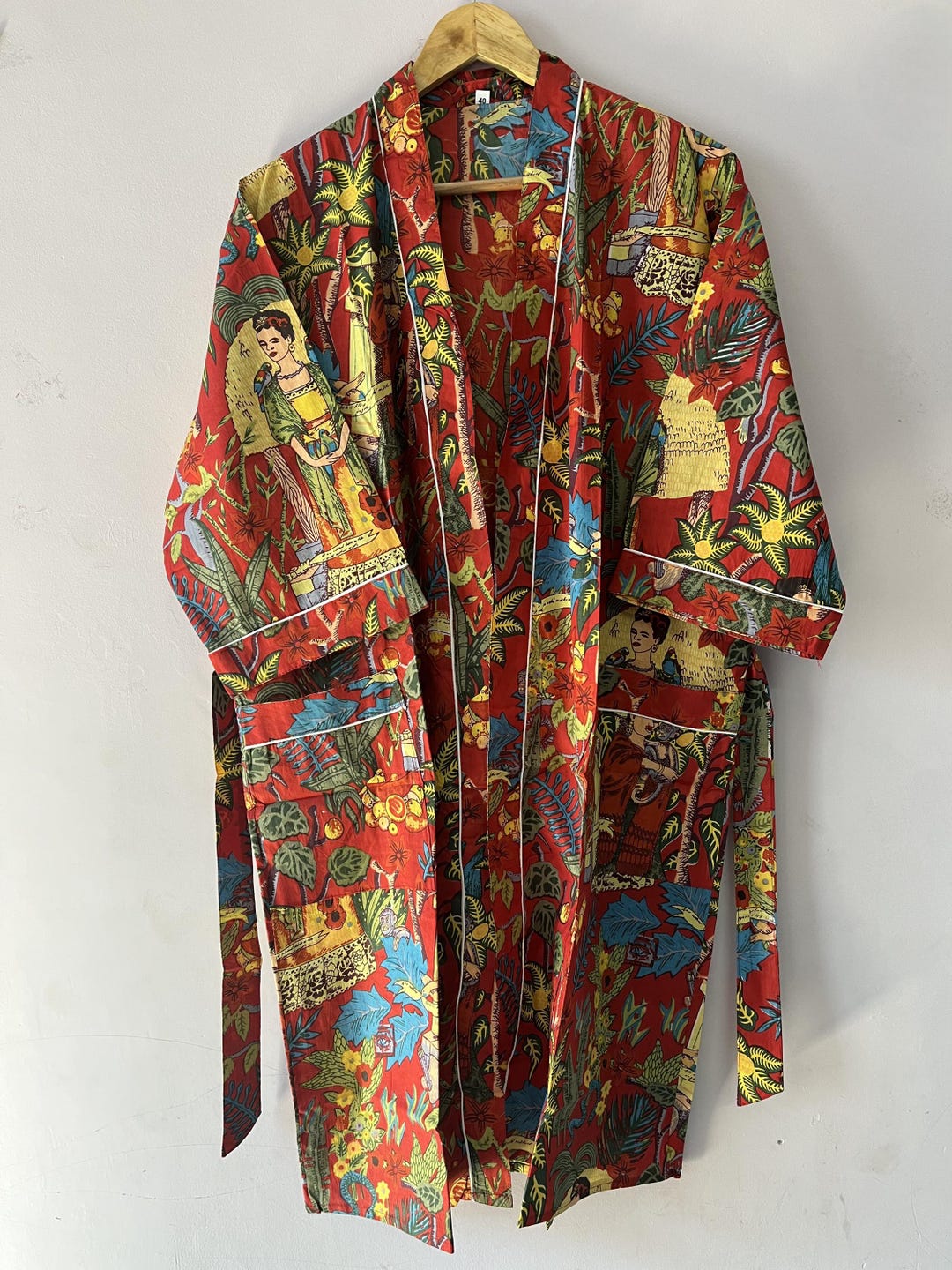 Frida Kahlo Kimono Robe, Bohemian Kimono Robe, Bath Robe, Bridal Robe ...