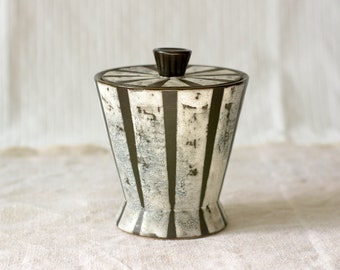 Ceramic striped container by Ziegler Schaffhausen