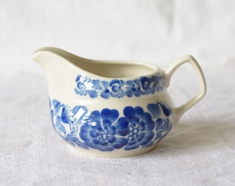 Creamer / saucer with blue flowers  |  Wloclawek Poland