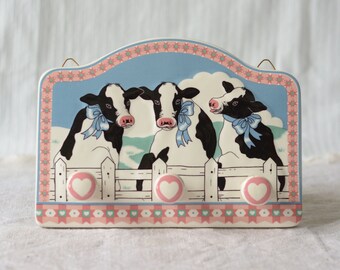 Ceramic hanger with cows  |  B & D Japan