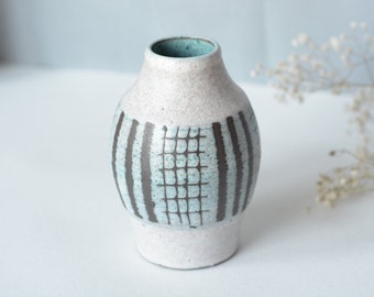 Mid-century modern vase 50's  | light blue ceramics