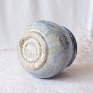 Blue shades round vase art ceramics image 6