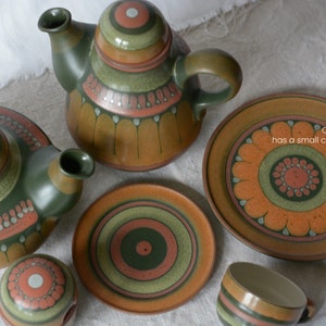 70's flower power coffee and tea set for 4 people KMK Lima service elements image 9