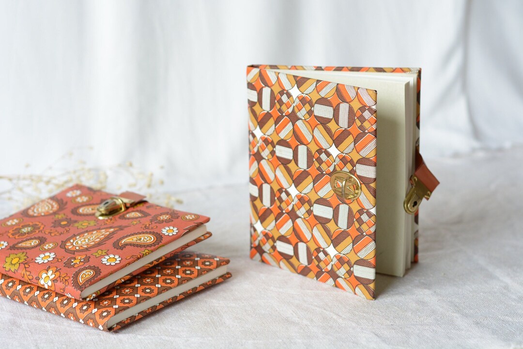 70's Notebook With Padlock | Vintage Diary - Etsy