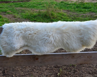 White Sheepskin Rug: Polish Wool, Cozy Home Decor