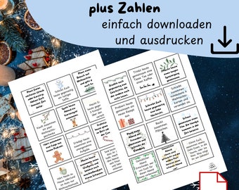 Kalendarz adwentowy dla par / par z numerami do wydrukowania / do pobrania cyfrowego / majsterkowania / kalendarz adwentowy dla par