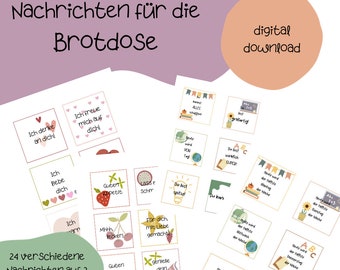 Wiadomości do pudełka na lunch / wiadomości do pudełka na lunch / karty zachęty / notatki / afirmacje / dla dzieci /