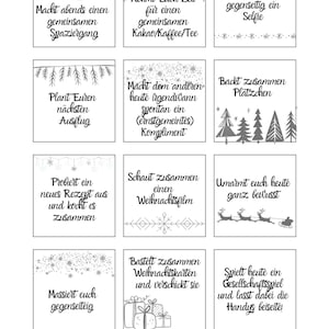 Calendario de Adviento para parejas / Tareas navideñas para parejas / para tachar o recortar