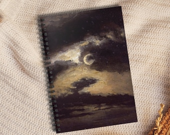 Cahier à spirale céleste | Journal lunaire, Cahier d'écriture esthétique, Journal d'astrologie, Journal de rêves, Papeterie sorcière